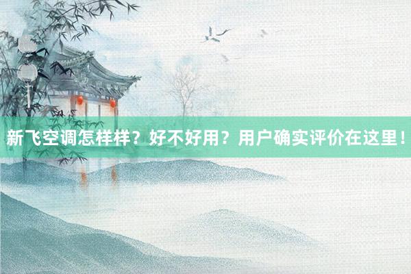 新飞空调怎样样？好不好用？用户确实评价在这里！